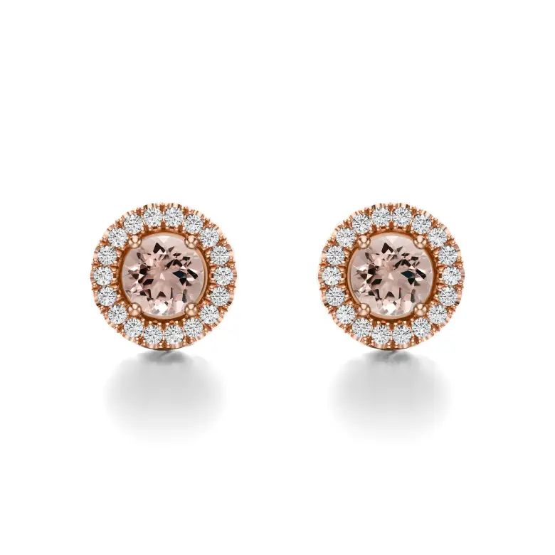 Kolczyki z morganitem w różowym złocie AJK_030 Kolczyki z morganitem w różowym złocie AJK_030